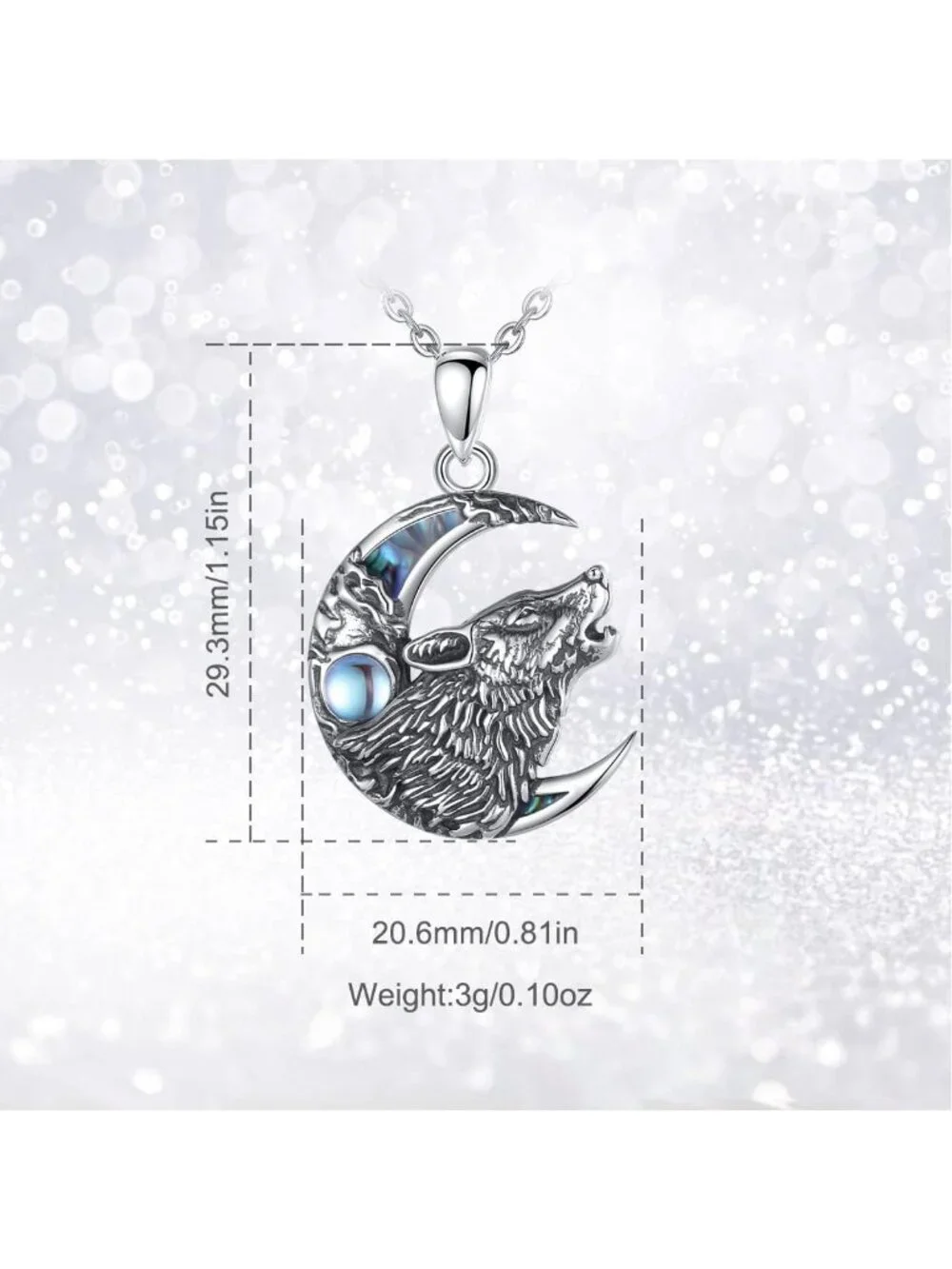 Sterling Silver Viking Necklace with Dragon, Wolf, Horse & Tree of Life Pendant